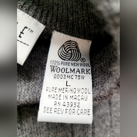 Amber Stone Women's 100% Pure Merino Wool Cropped Sweater Ribbed Gray Large - Picture 3 of 16